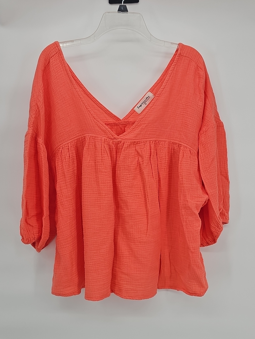 Melon Gauzy Top Oversized Medium Cotton Excellent